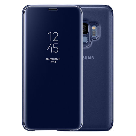 Samsung Galaxy S9 Clear View Standing Custodia Flip, Blu
